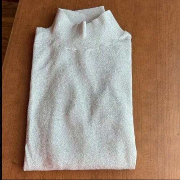 ANN TAYLOR LOFT SHIMMER MOCK NECK SWEATER SEMI SHEER POPCORN NWT M - Picture 7 of 13